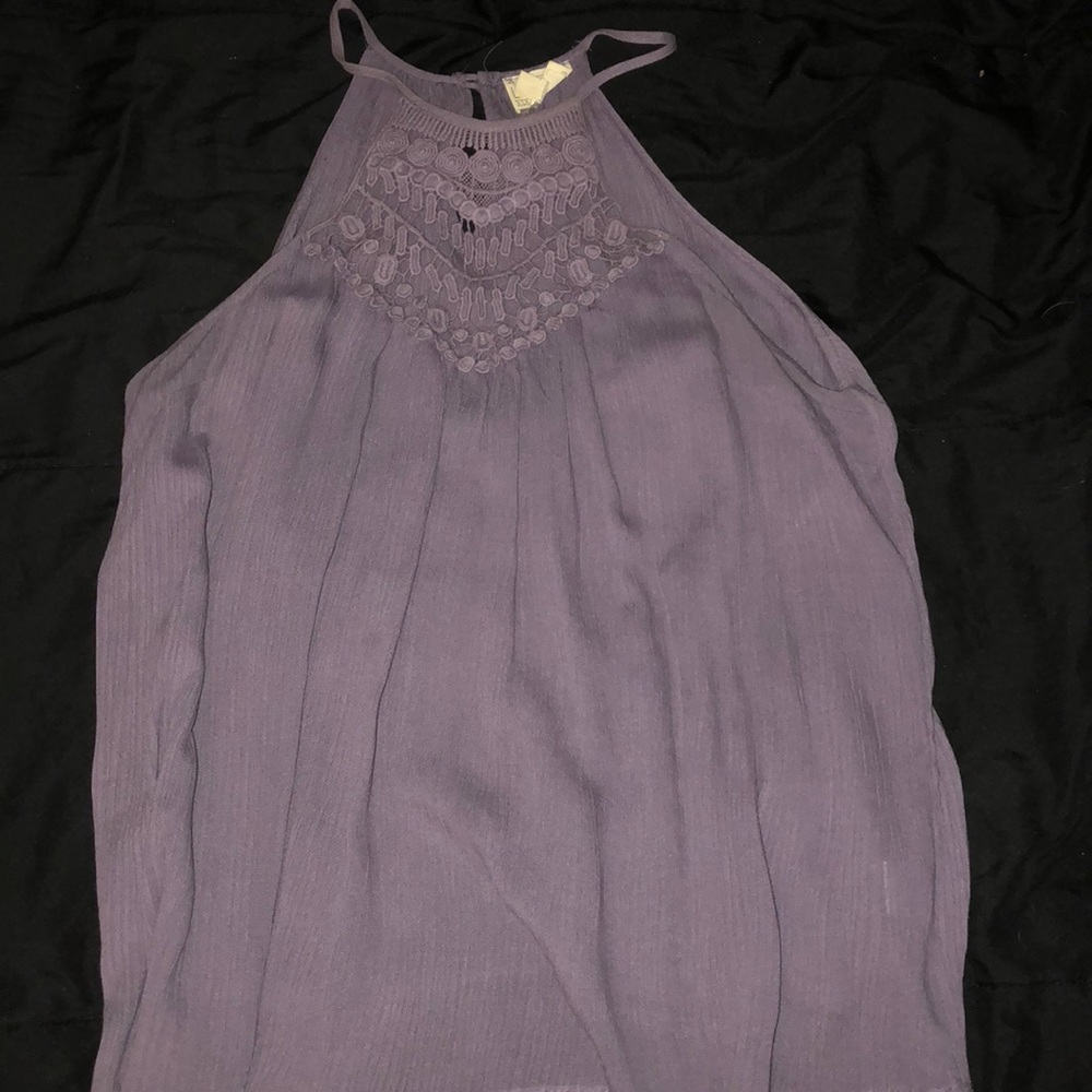 High neck spaghetti strap blouse